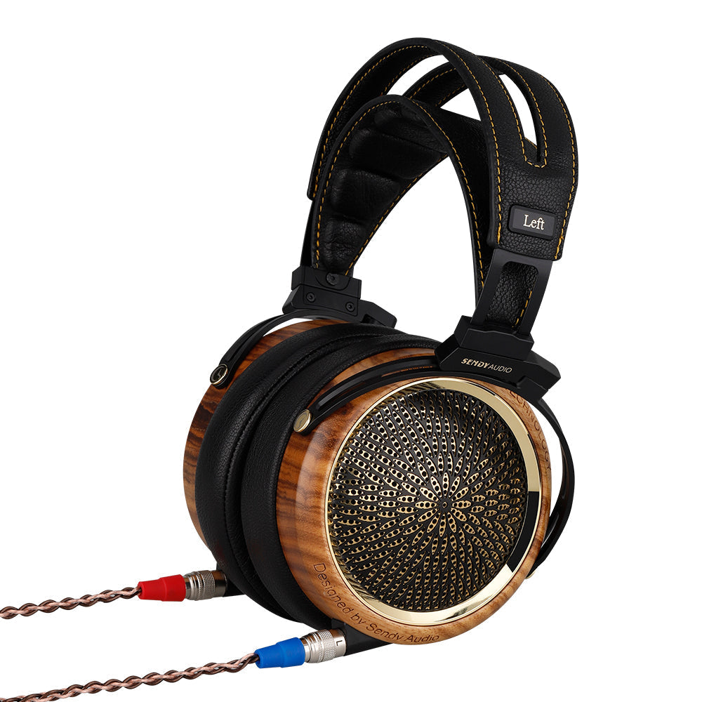 Sendy Audio Peacock Open-Back Planar Magnetic Headphone (Open Box) Cracked Wood on Earcups