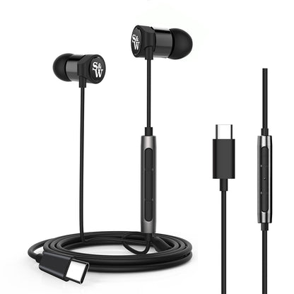 Strauss & Wagner EM8C Earbuds with USB-C Connection And Mic+Remote (OPEN BOX)